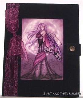   Galbreth Black Velvet Journal SILVER MOON Fairy Faery Diary Blank Book