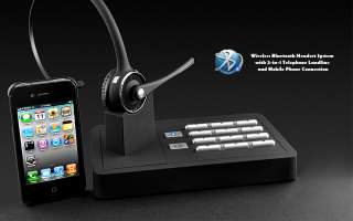Handsfree Wireless Bluetooth Headset System (2 in 1 Telephone Landline 
