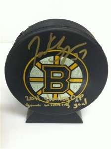 Patrice Bergeron Boston Bruins signed Stanley Cup game winning goal 