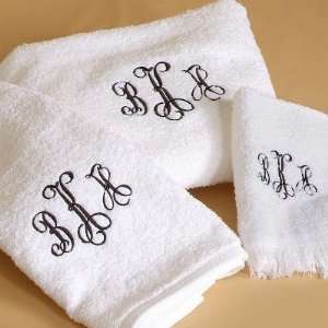  Monogrammed White Bath Towel Set (bath, hand 