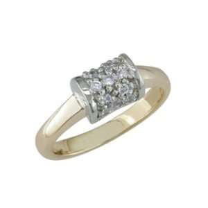    Frieda   size 7.25 14K Gold Bead Setting Diamond Ring Jewelry