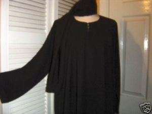 SIZE 56 Black Jilbab Abaya hijab niqab dress burqa veil  