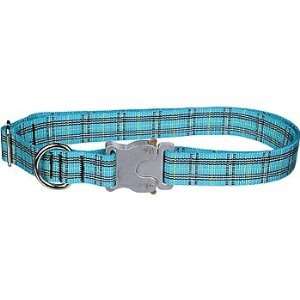  Bison Pet Bulldog Blue Tartan Adjustable Dog Collar Pet 