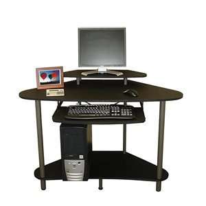 RiverRidge Black Corner Desk with Monitor Shelf (Black 