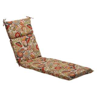 Outdoor Chaise Lounge Cushion   Green/Off White/Red Floral.Opens in a 
