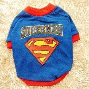 Superman pet dog cat T shirt apparel costumes clothes  