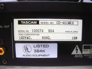 Tascam CD 401MKII Rack Mount CD Player REPAIR  