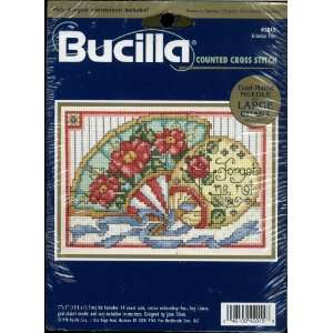Bucilla Counted Cross Stitch   Victorian Fans Designed By Joan Elliott 