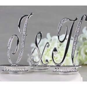  Monogram Crystal Cake Tops Individual Letter 3 Inch