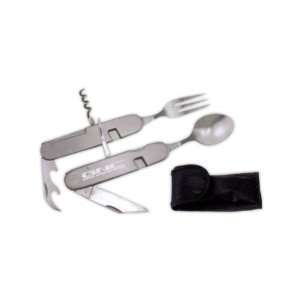  Stainless steel camping knife includes a nylon case with a 
