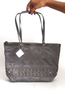 Authentic Coach Signature Gray/Silver Handbag Purse NWT 17567  