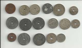 1835, 1916, 1942, 1944,1945 Belgium Coins, total 17coin  