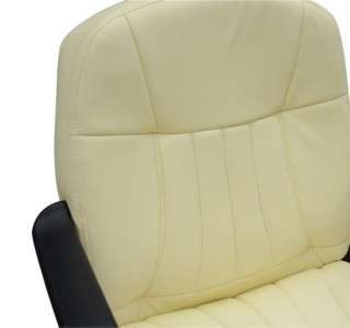   Cream PU Leather Computer Executive Office Chair Manager Seat Mid Back