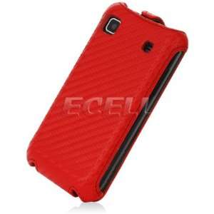   RED CARBON FIBRE LEATHER CLAM CASE FOR SAMSUNG GALAXY S Electronics