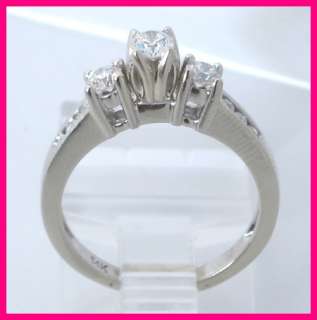 14kwg 3 Stone Round Diamond Wedding/Anniversary Ring .47ct