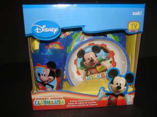 New Mickey Mouse 3 pc Mealtime Dinnerware Set Plate Bowl Cup  