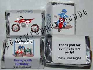 60 DIRT BIKE Mini Candy Wrappers Party Favors NUGGETS  
