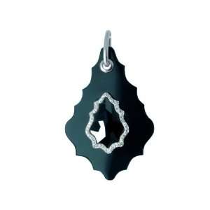  925 Sterling Silver Black Onyx & Cubic Zirconia Pendant Jewelry