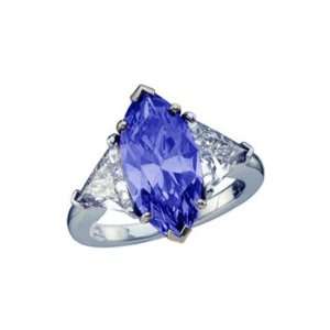   00Ct Marquise Cut Sapphire & Diamond Engagement Ring 18k Gold Jewelry