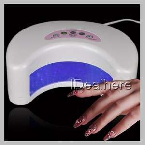 220V 12W LED Nail Art Gel Polish Cure Lamp UV Dryer Timer  