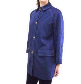 60s Vintage Dark Blue MOD Trenchcoat Coat Jacket by Weatherbee sz L 