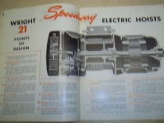   Hoist/American Chain&Cable Co Catalog~Speedway Electric Hoists  