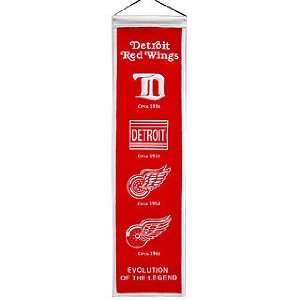  Detroit Red Wings Wool 8x32 Heritage Banner: Sports 