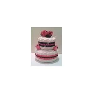  Hot Pink And Black Diaper Cake Baby