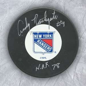 Andy Bathgate New York Rangers Autographed/Hand Signed Hockey Puck