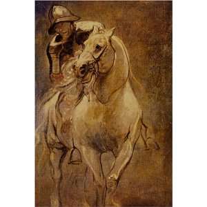  Man on Horseback by Sir Anthony van Dyck, 17 x 20 Fine 