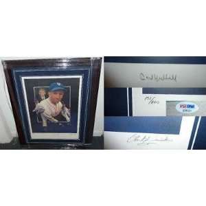 Carl Hubbell Framed Signed 18x24 Paluso Art PSA COA   Autographed MLB 
