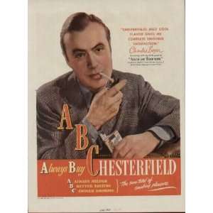 BOYER, .. 1947 Chesterfield Cigarettes Ad, A3113. See CHARLES BOYER 