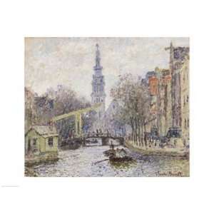  Canal a Amsterdam, 1874 by Claude Monet 24.00X18.00. Art 