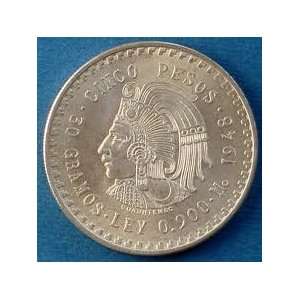  Mexico 1948 Silver Cuauhtemoc Five Peso Coin: Everything 