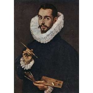 Sheet of 21 Gloss Stickers El Greco Portrait of the Artist s Son Jorge 