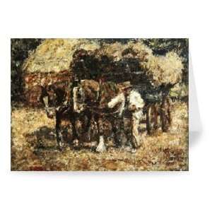  The Hay Wagon (oil on canvas) by Harry   Greeting Card 