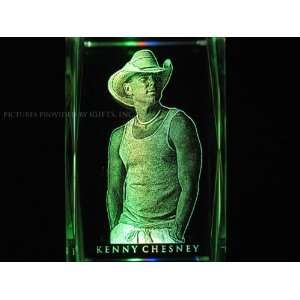KENNY CHESNEY 2D Laser Etched Portrait Crystal Series 2