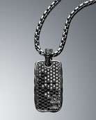 David Yurman Chevron Black Diamond Cross Necklace   