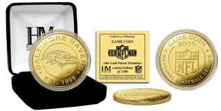 Baltimore Ravens NFL 24KT Gold Medallion 2011 Game Coin  