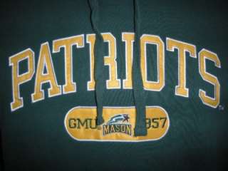 NWT George Mason Patriots Hoodie Hooded Sweatshirt GREEN Sz SMALL 