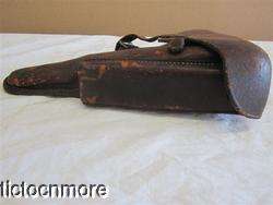 WWII GERMAN HARD CASE BROWN LEATHER 1937 WAFEENAMT LUGER GUN HOLSTER 