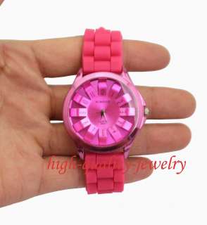  Flowers Design Gel Silicone Women/Lady/Girl Jelly Qutraz Watch Gifts 