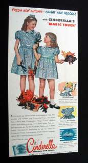 Cinderella Frocks for Girls clothes dress 1946 print Ad  