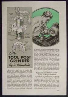 Tool Post Grinder for Metal Lathe 1944 HowTo build PLANS  