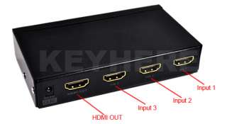 Port 1080P HDMI Switch 1.3 Switcher Box Splitter for HDTV DV PS3