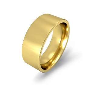 1g Mens Flat Wedding Band 8mm Comfort Fit 14k Yellow Gold Ring (6.5 