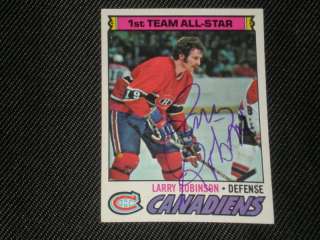 HOF LARRY ROBINSON 1977 78 TOPPS SIGNED AUTO CARD #30  