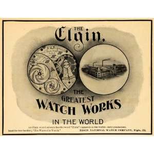  1901 Ad Elgin National Watches Factory Gears Illinois 