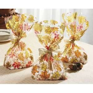  Fall Leaf Bags   Party Favor & Goody Bags & Cellophane 