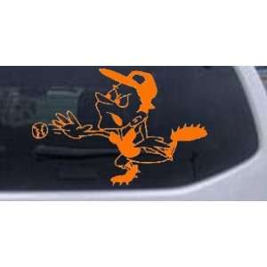 Orange 20in X 13.3in    Fast Ball Baseball Sports Car Window Wall 